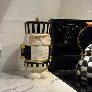 Black and White Nutcracker Cookie Jar